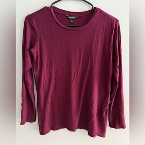Banana Republic Long Sleeve Crewneck Top Burgundy Small